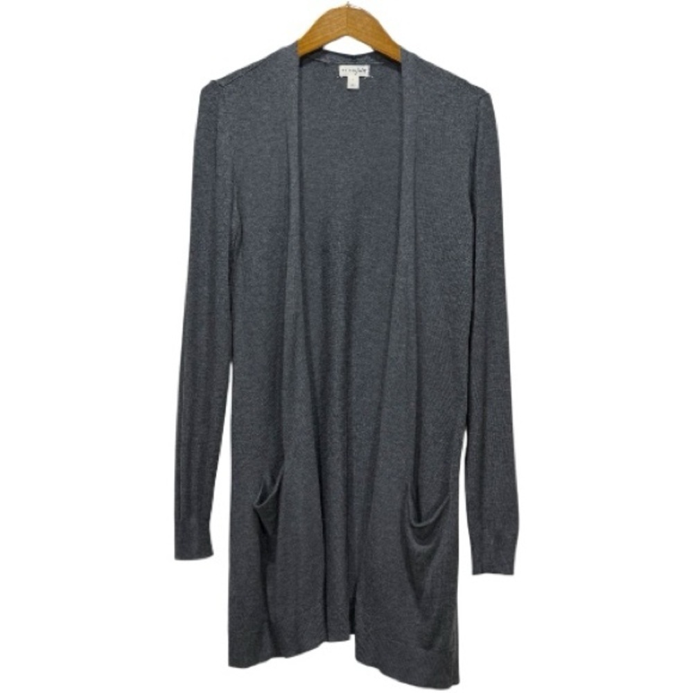 Maison Jules Open Front Longline Cardigan – Charcoal Gray – Size Small